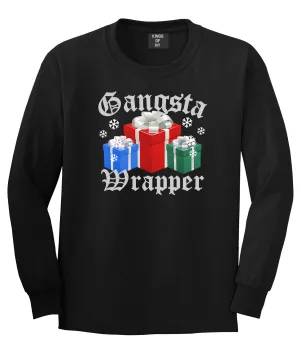 Gangsta Wrapper Christmas Gift Funny Mens Long Sleeve T-Shirt