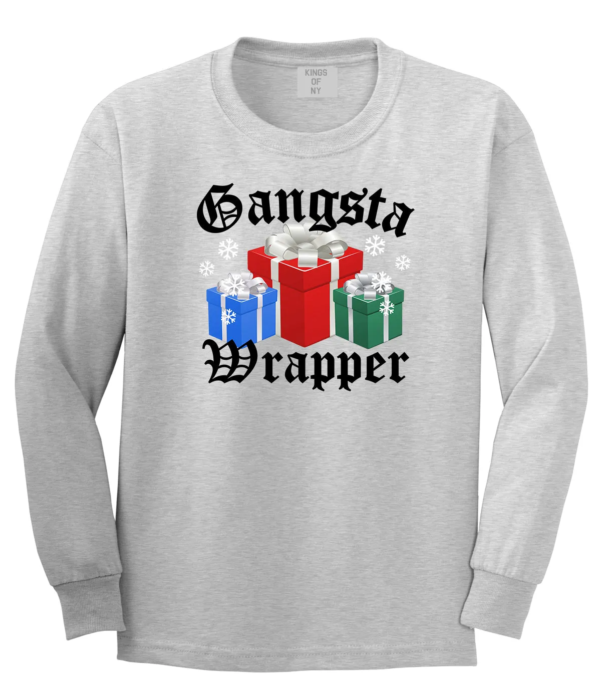 Gangsta Wrapper Christmas Gift Funny Mens Long Sleeve T-Shirt
