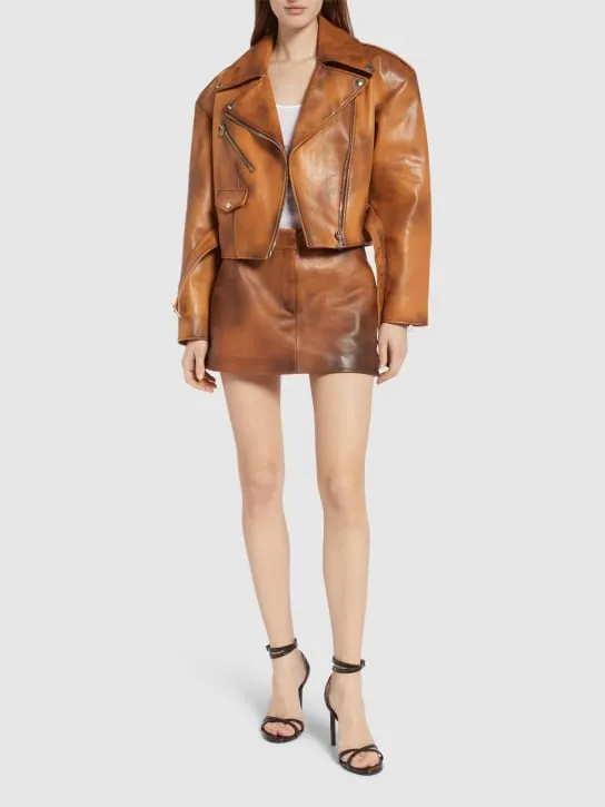 Giuseppe Di Morabito   Leather mini skirt 