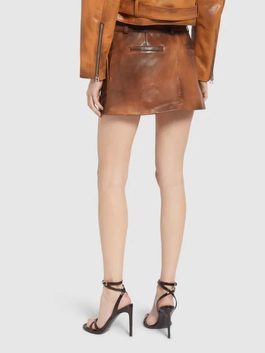 Giuseppe Di Morabito   Leather mini skirt 