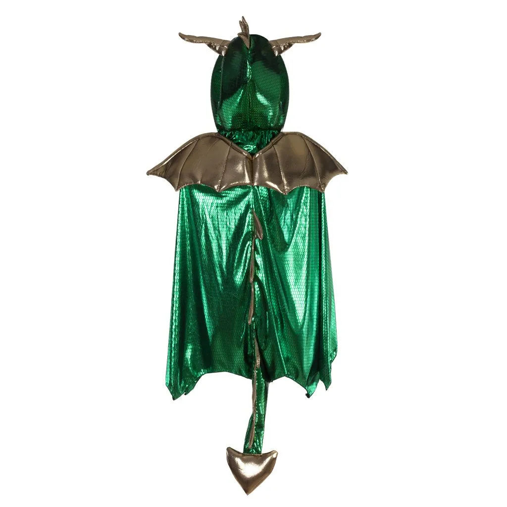 Green and Gold Dragon Cape - Size 3-4