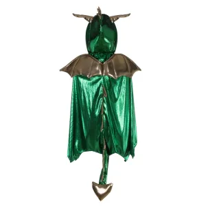 Green and Gold Dragon Cape - Size 3-4