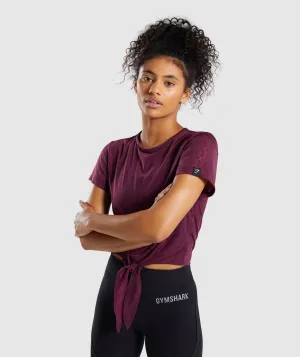 Gymshark Geo Mesh Two In One Top - Dark Ruby