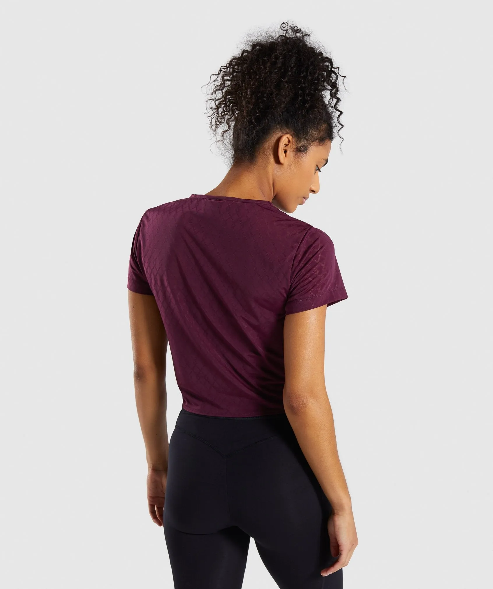 Gymshark Geo Mesh Two In One Top - Dark Ruby