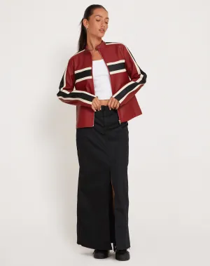 Haisley Cargo Maxi Skirt in Black