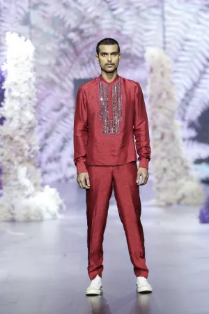 Hand Embroidered Yoke Kurta