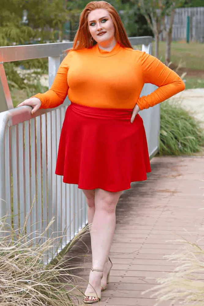 Hanna Nikole Women Plus Size Casual Mini Skater Skirt Elastic Lining High Waist Basic Flared Skorts Pleated with Pocket