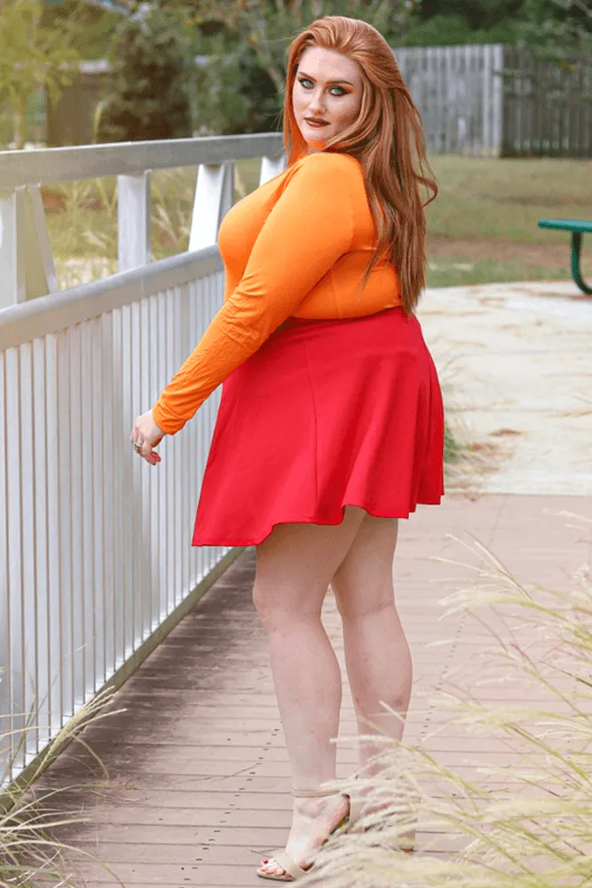 Hanna Nikole Women Plus Size Casual Mini Skater Skirt Elastic Lining High Waist Basic Flared Skorts Pleated with Pocket