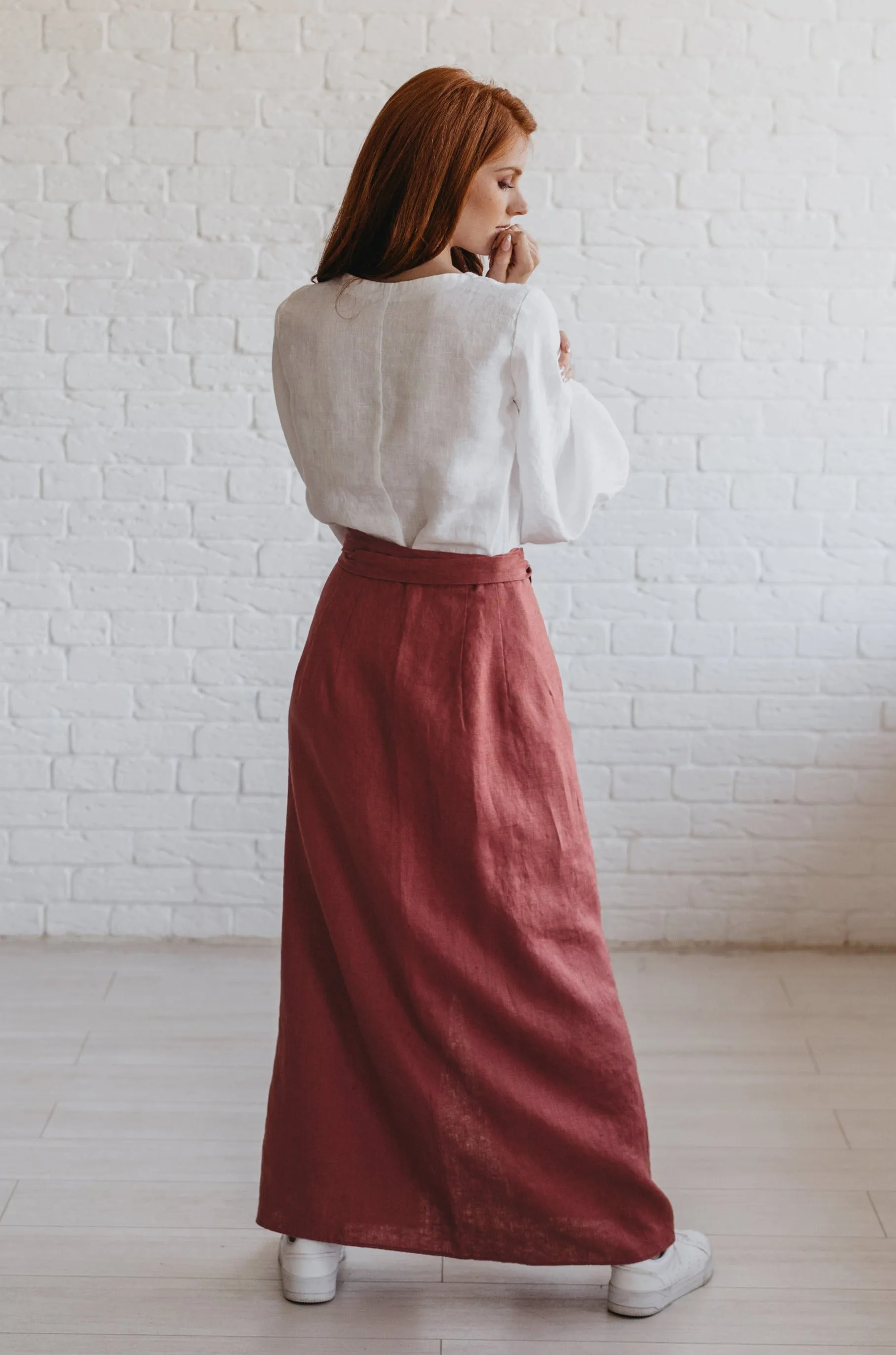 Heavyweight Minimalist Linen Skirt