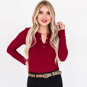 Henley Long Sleeve Bodysuit