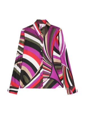 Iride-Print Silk Shirt