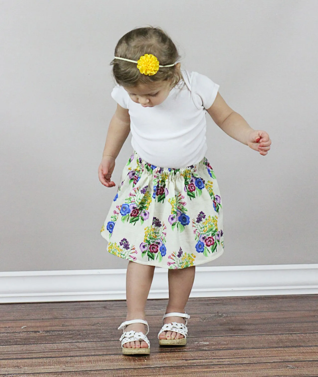 Ivory Floral Skirt