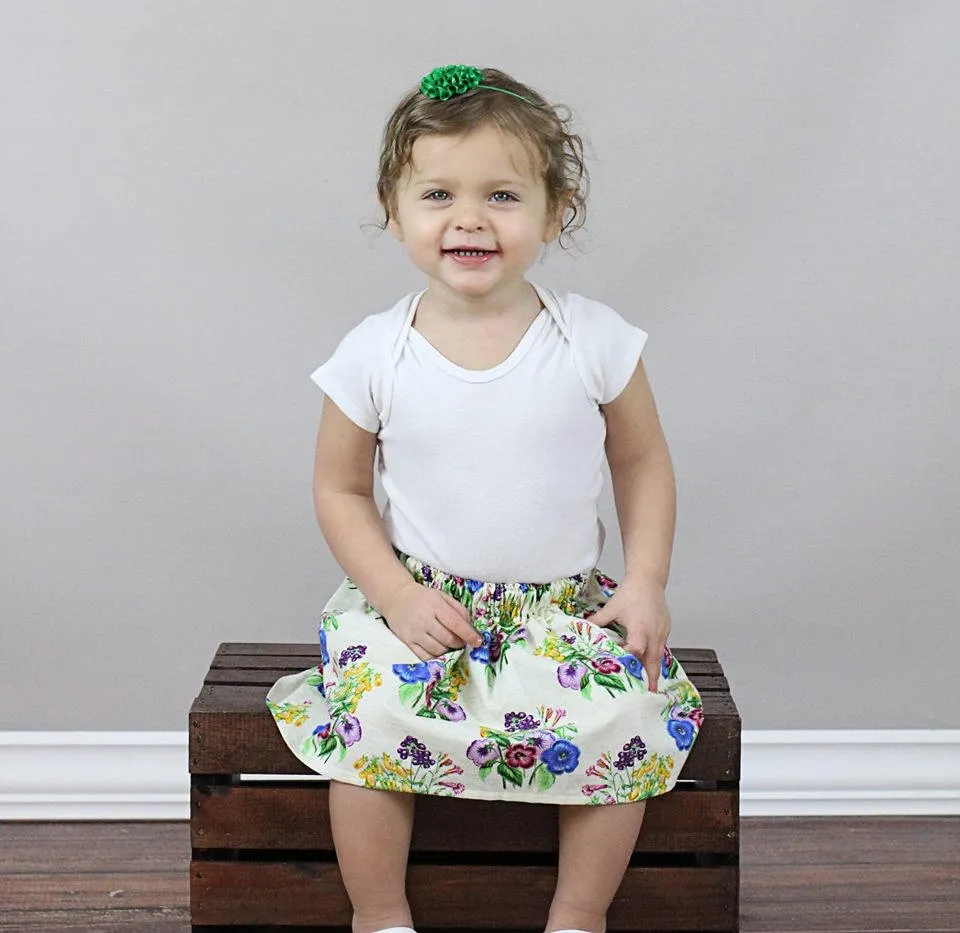 Ivory Floral Skirt