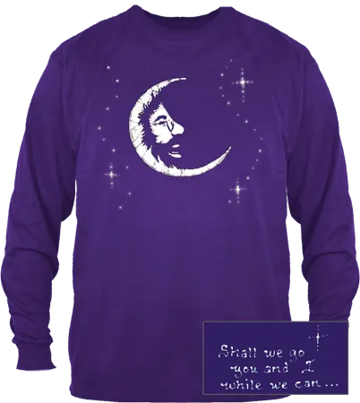 Jerry Garcia Moon Long Sleeve t-shirt on Purple