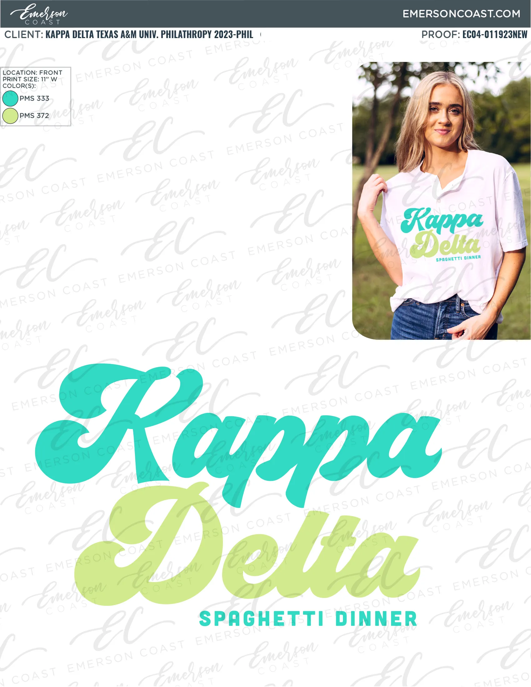Kappa Delta Philanthropy Retro Spaghetti Dinner Henley