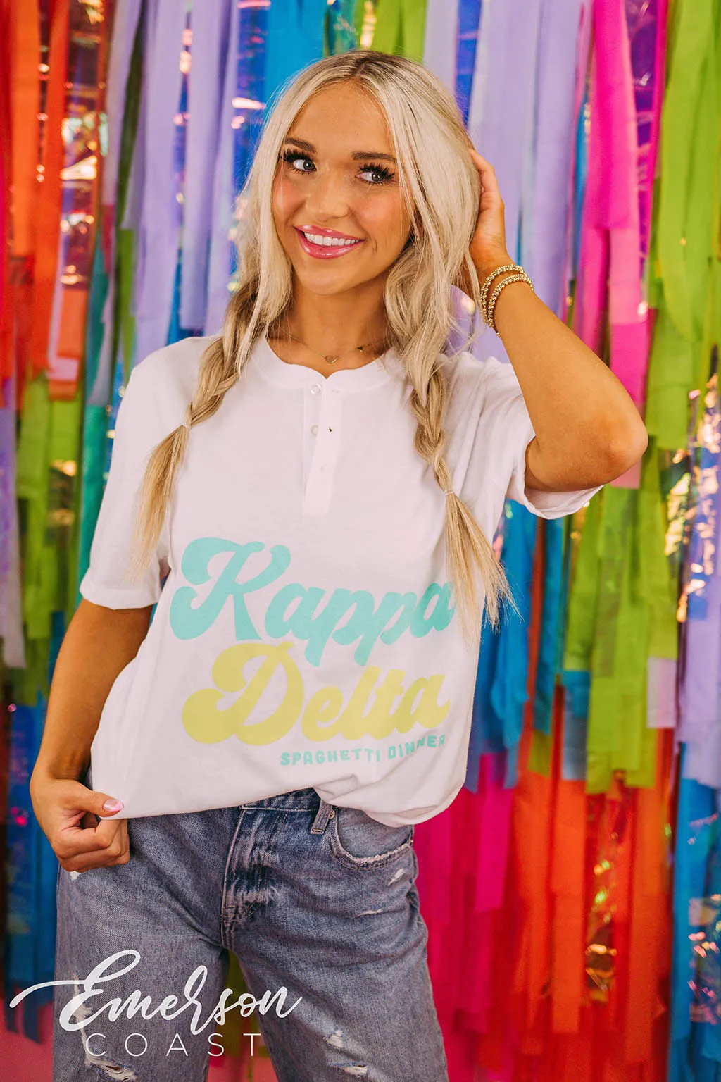 Kappa Delta Philanthropy Retro Spaghetti Dinner Henley