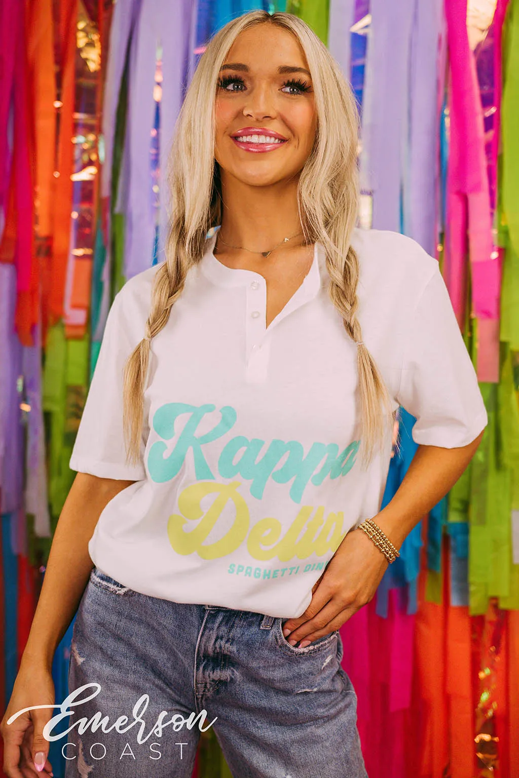 Kappa Delta Philanthropy Retro Spaghetti Dinner Henley