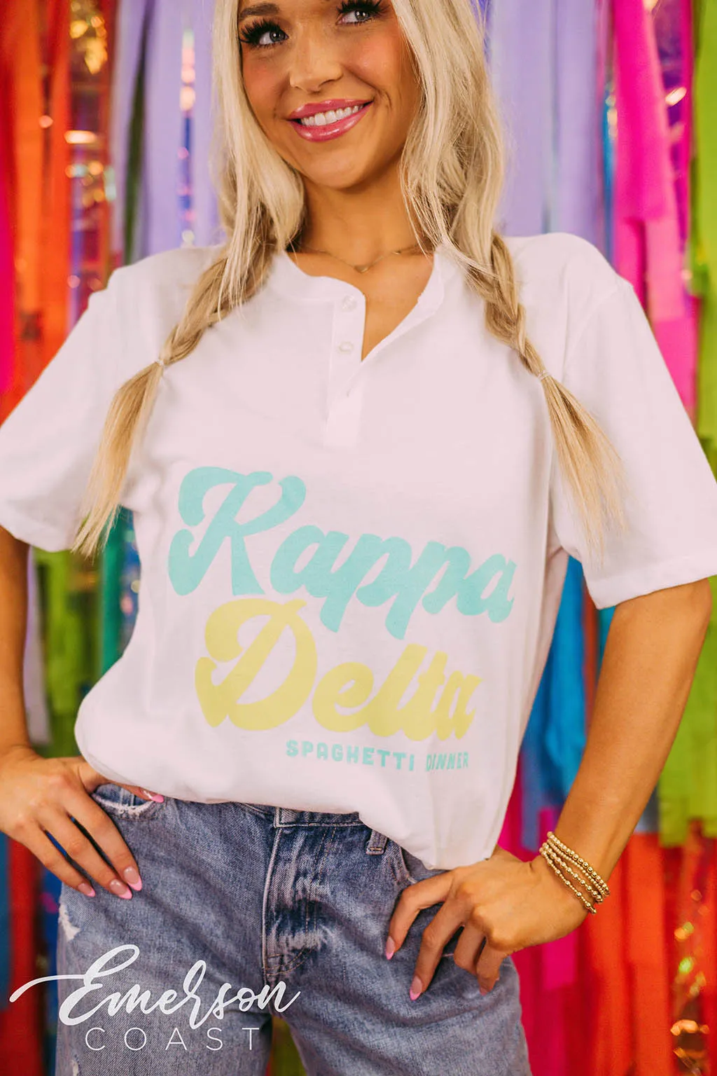 Kappa Delta Philanthropy Retro Spaghetti Dinner Henley