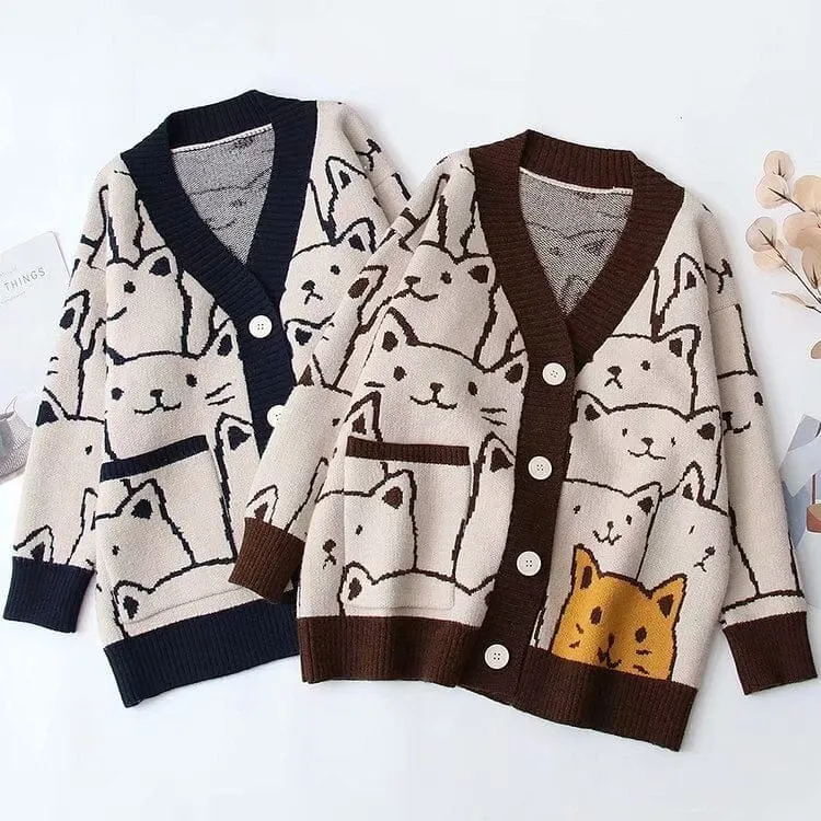 Kawaii Cat Cute Knit Cardigan