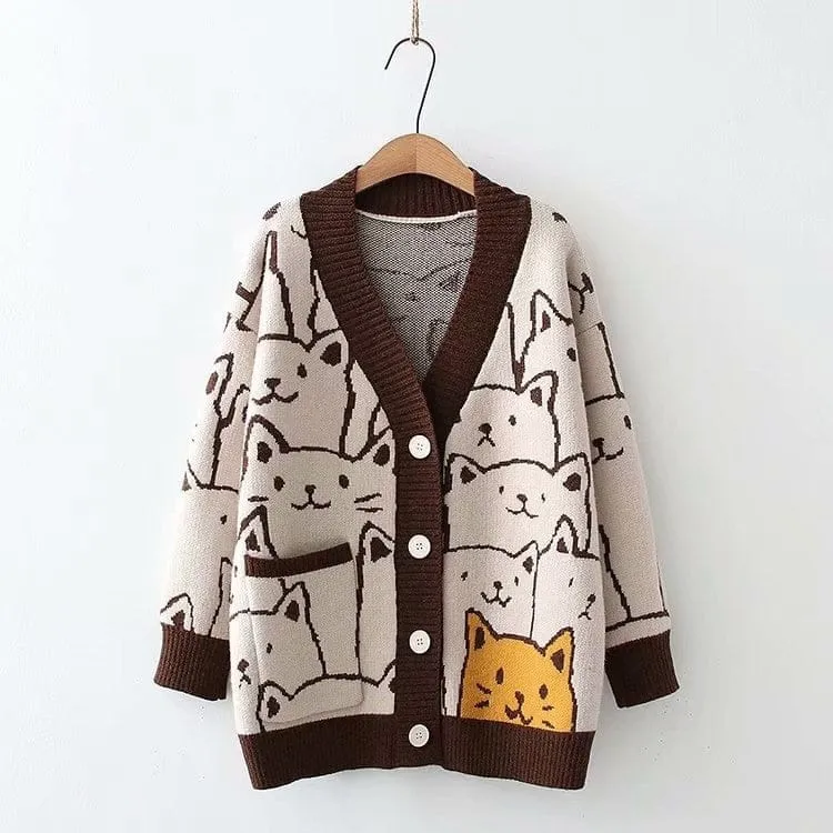 Kawaii Cat Cute Knit Cardigan