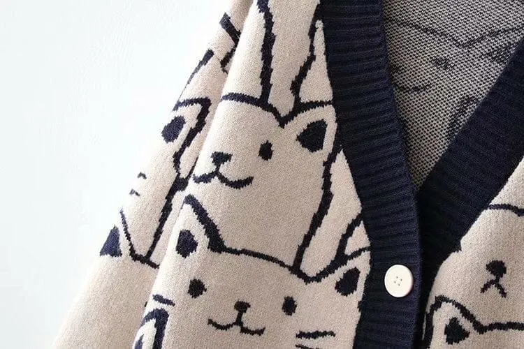 Kawaii Cat Cute Knit Cardigan