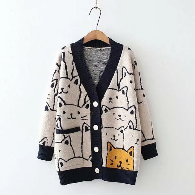 Kawaii Cat Cute Knit Cardigan