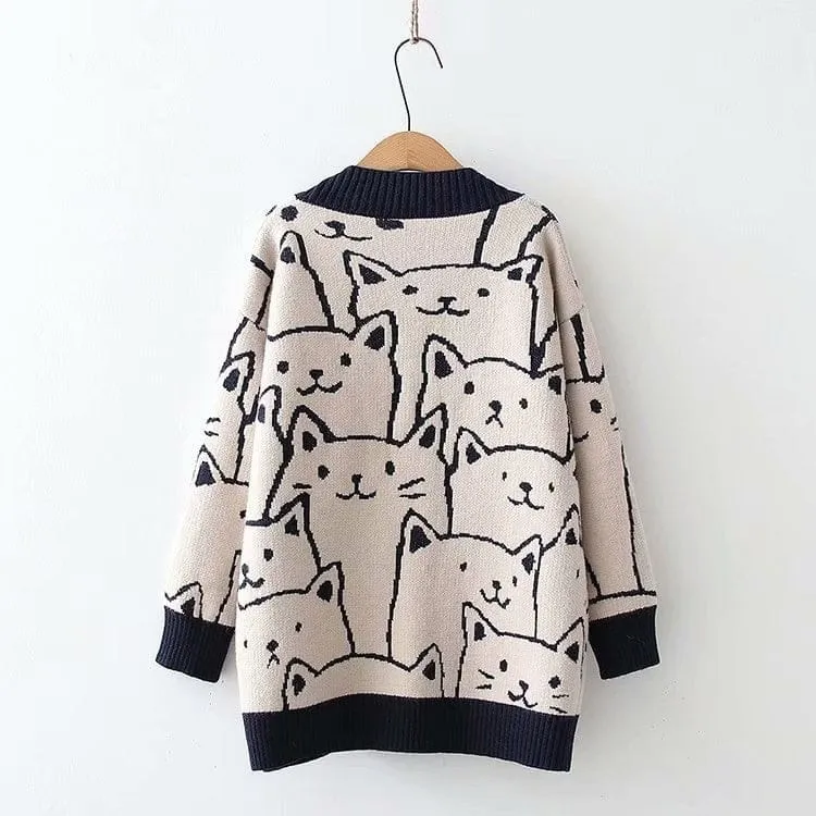 Kawaii Cat Cute Knit Cardigan