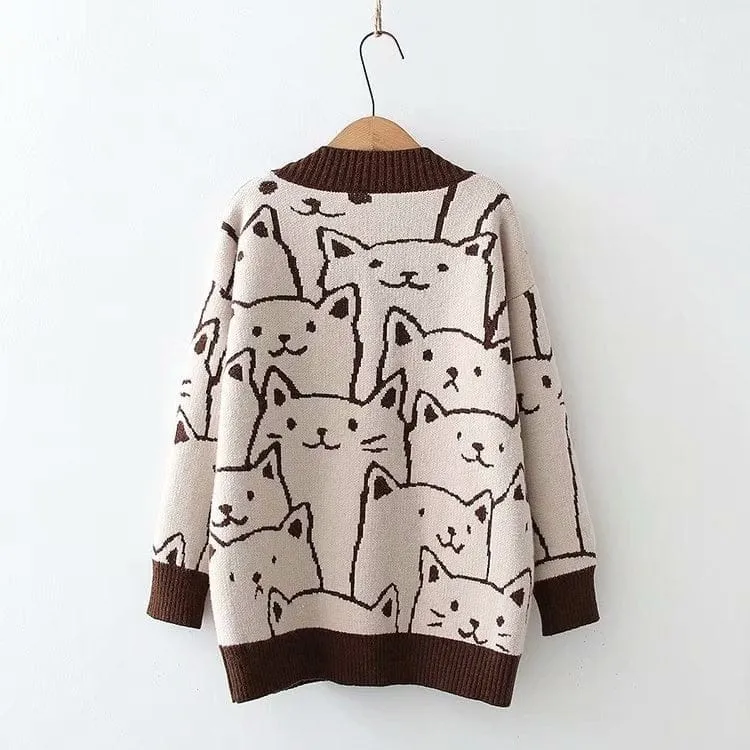 Kawaii Cat Cute Knit Cardigan