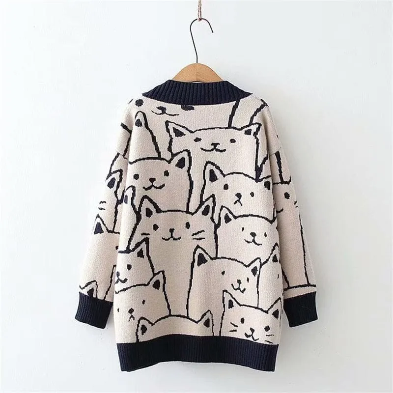Kawaii Cat Cute Knit Cardigan
