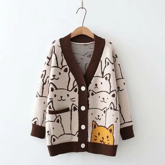 Kawaii Cat Cute Knit Cardigan