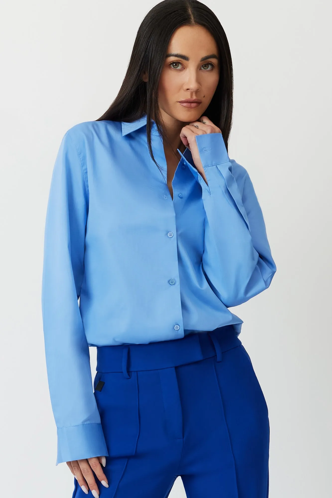Lapis Reiki Boyfriend Shirt | Oversized Cotton Button Down