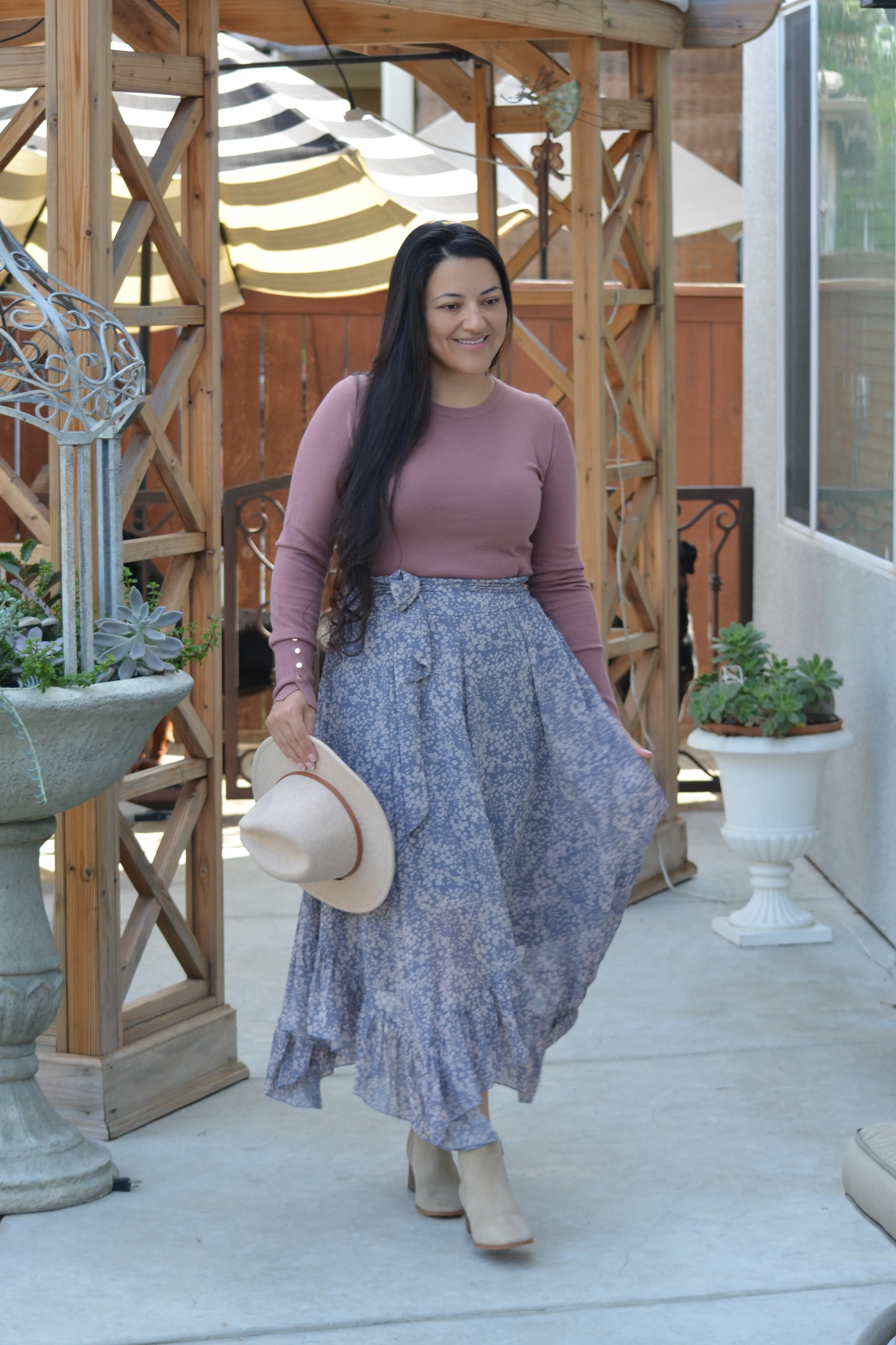 Leticia Blue Floral Handkerchief Skirt