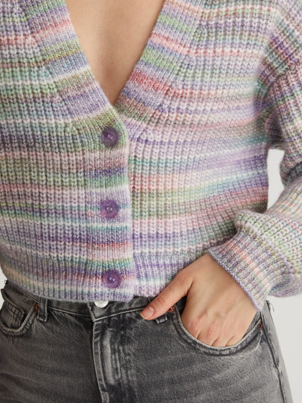 Libby: Spacedye Button Down Cardigan