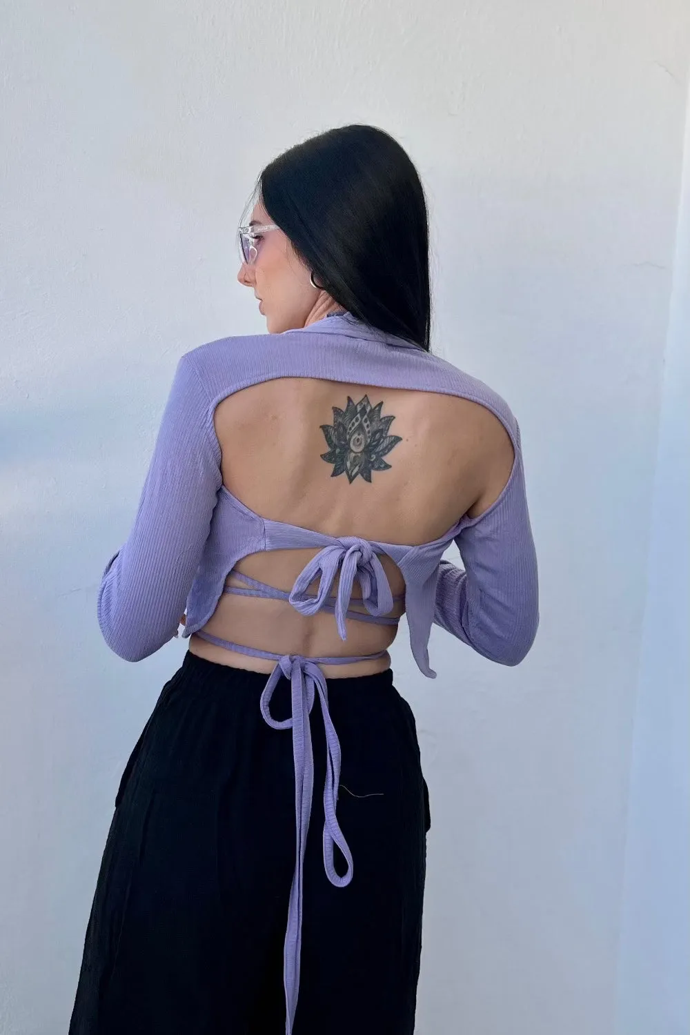 Lilac Backless Shirt