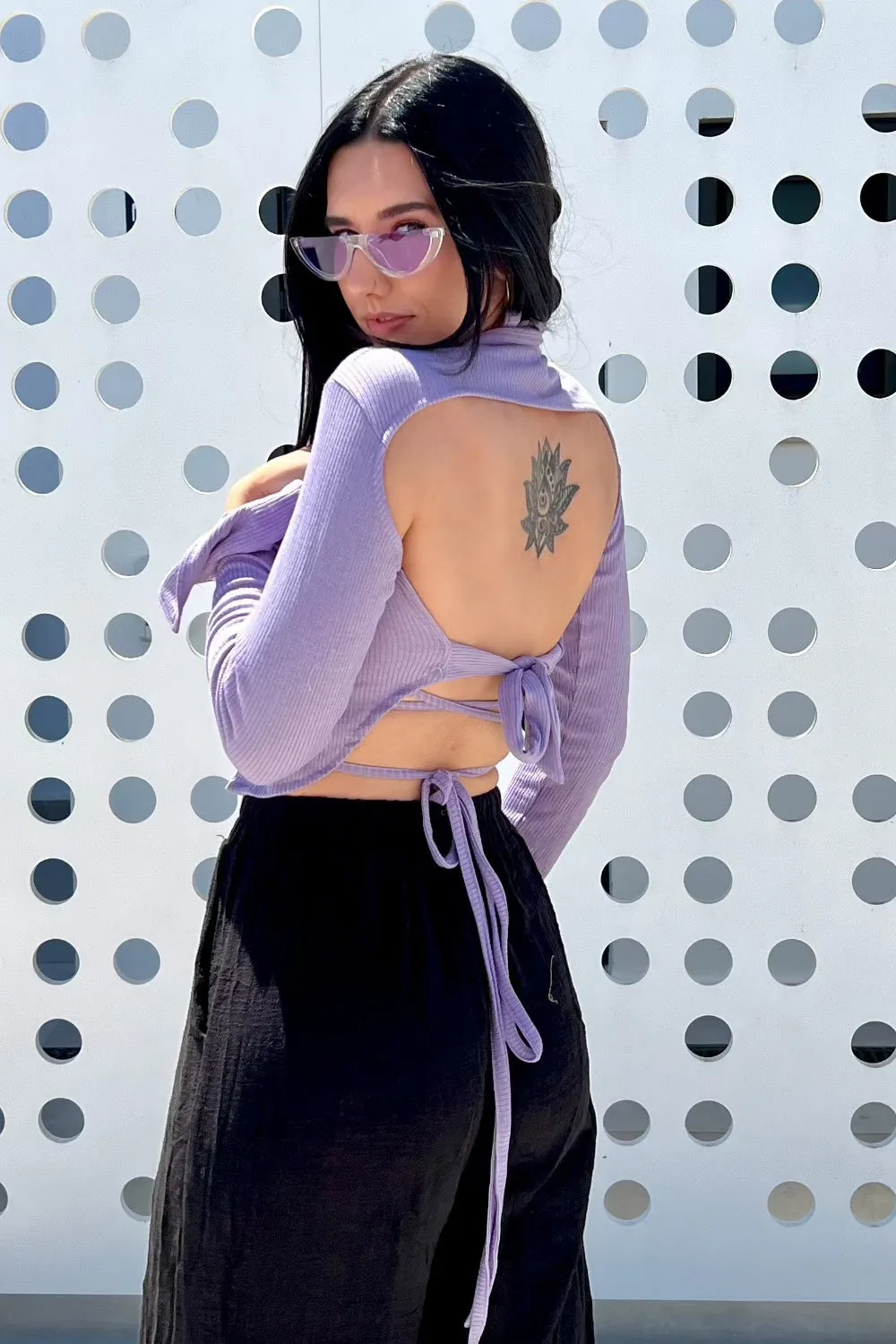 Lilac Backless Shirt