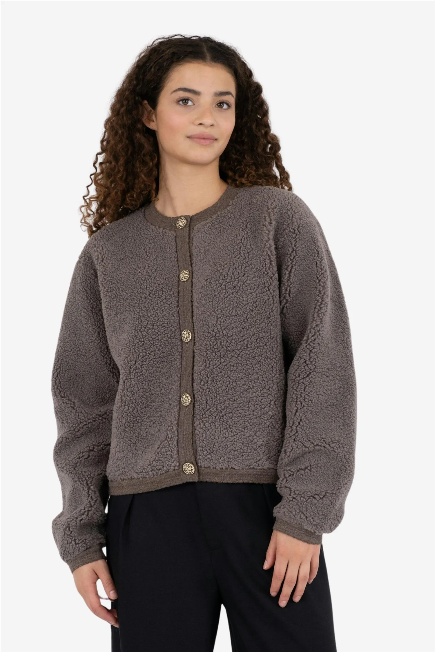 Limo Fluffy Knit Cardigan Iron