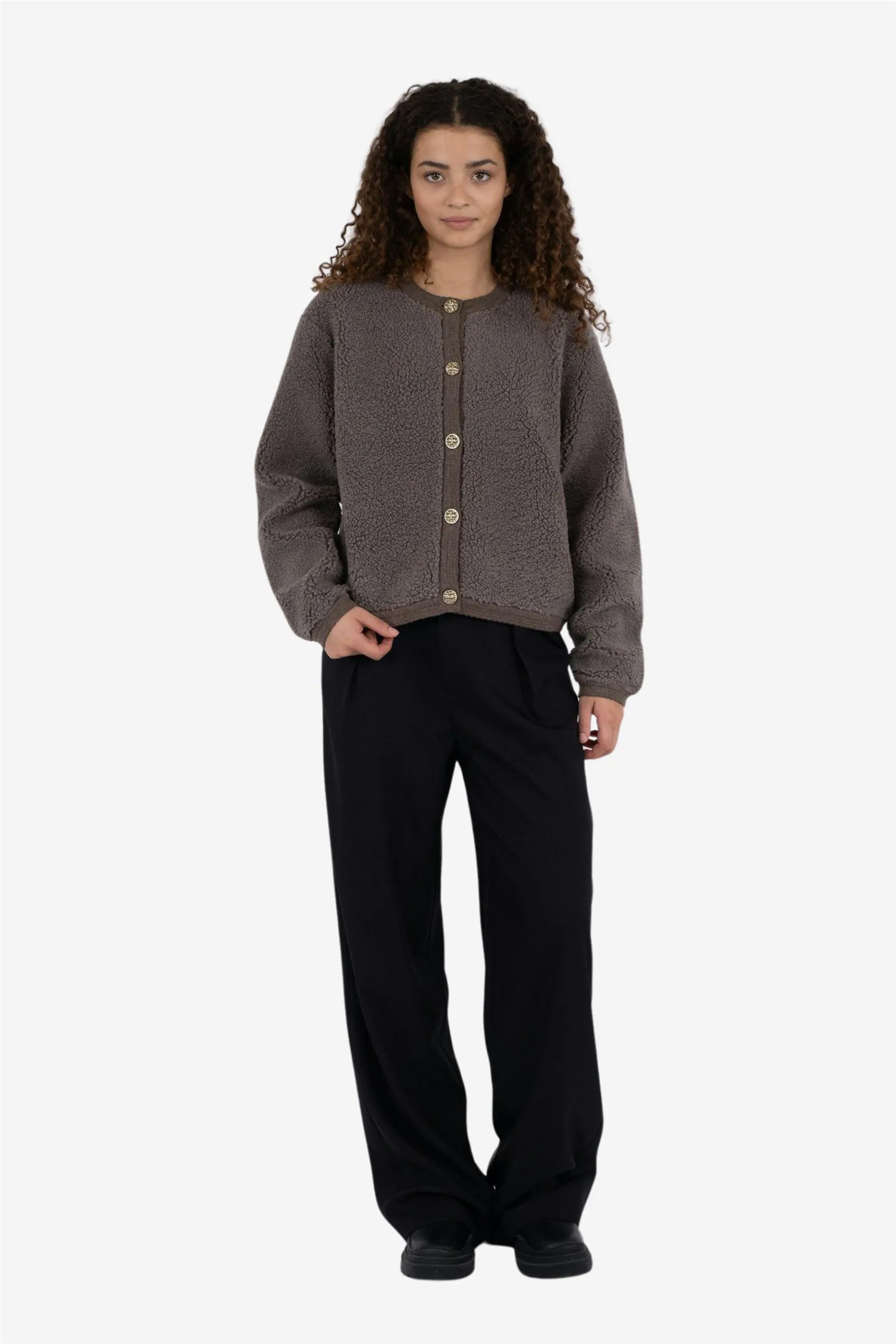 Limo Fluffy Knit Cardigan Iron