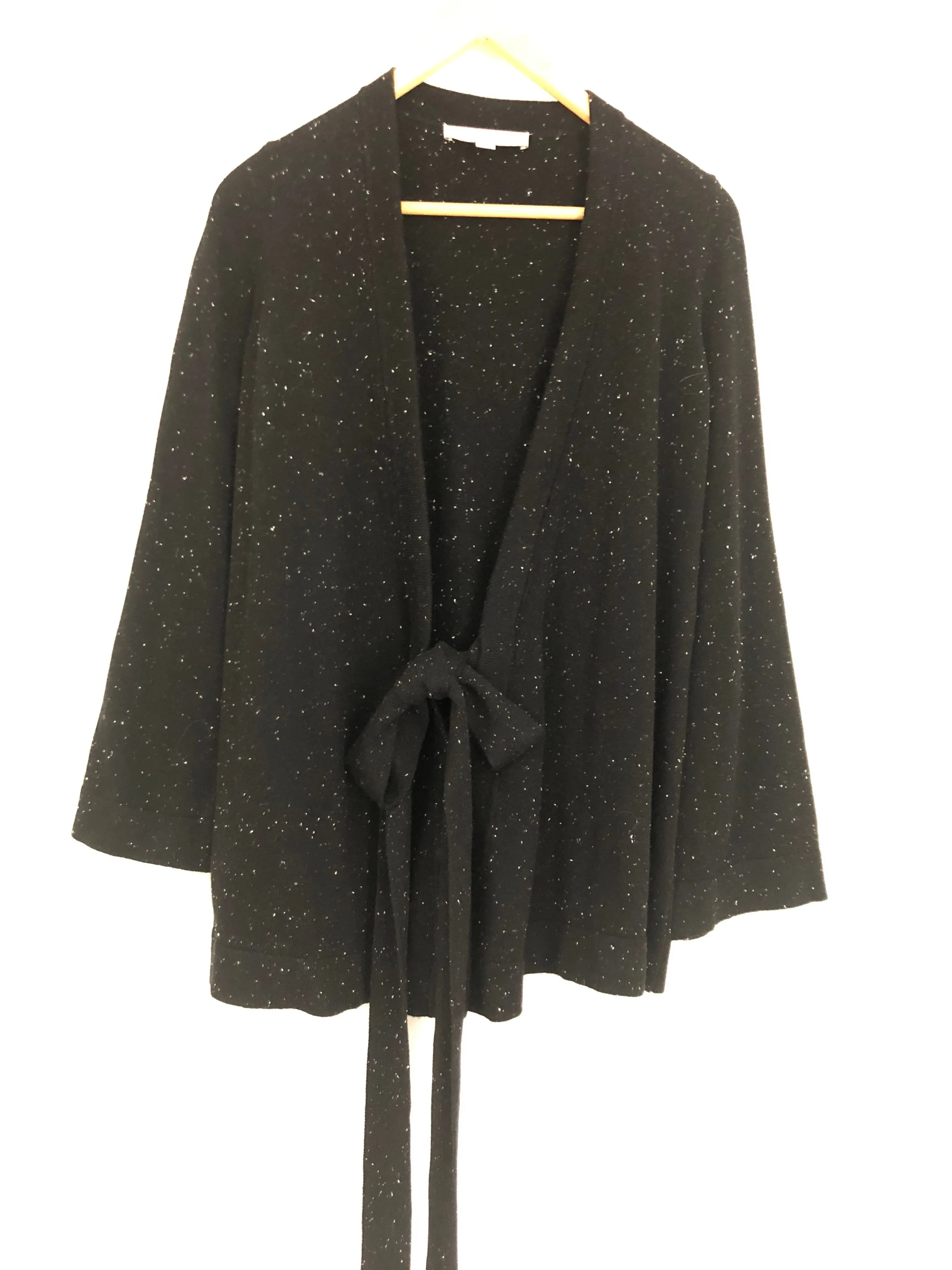 LOFT Black Tie Front Cardigan- Size XXSP
