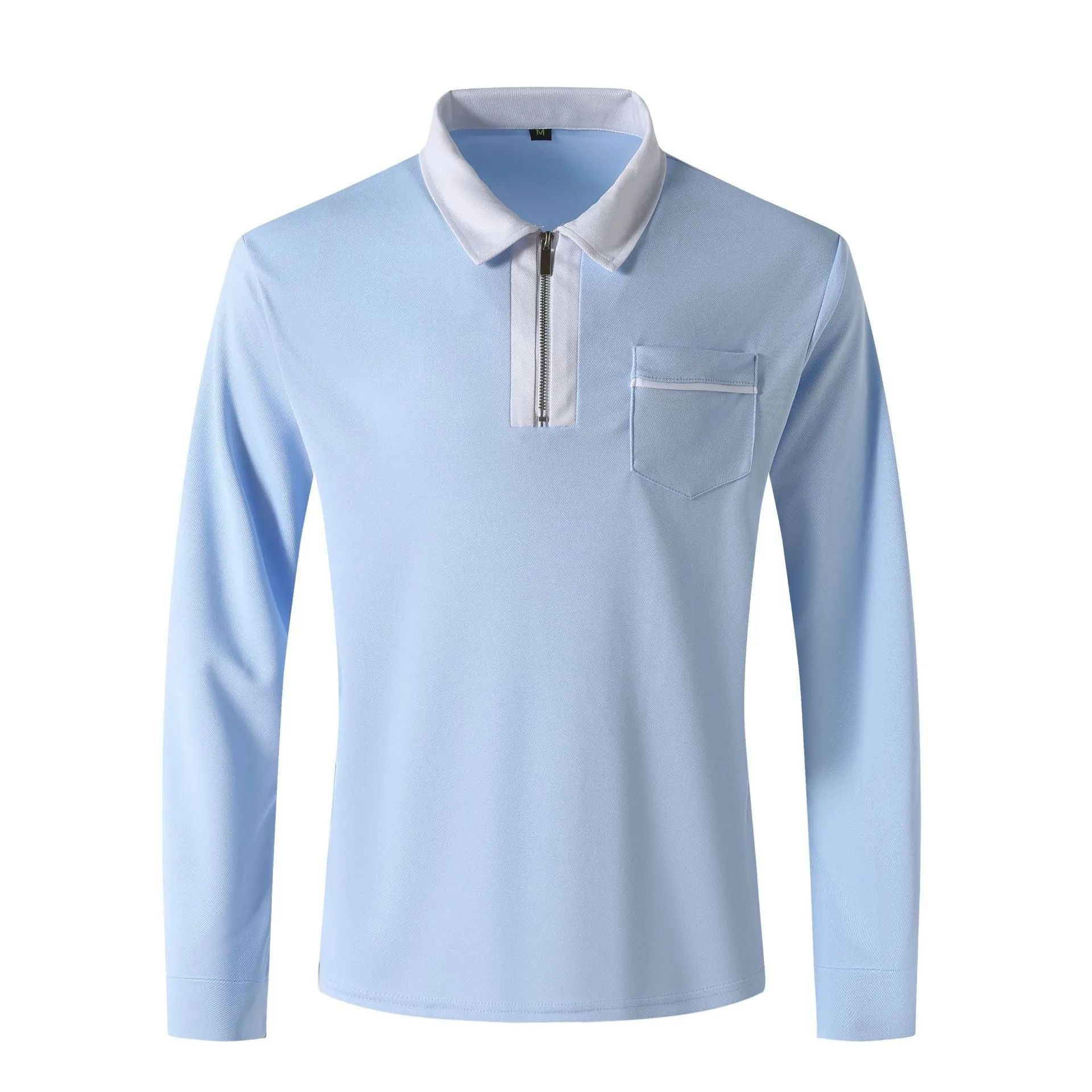 Long Sleeve sweaterLapel Fashion Slim Pocket