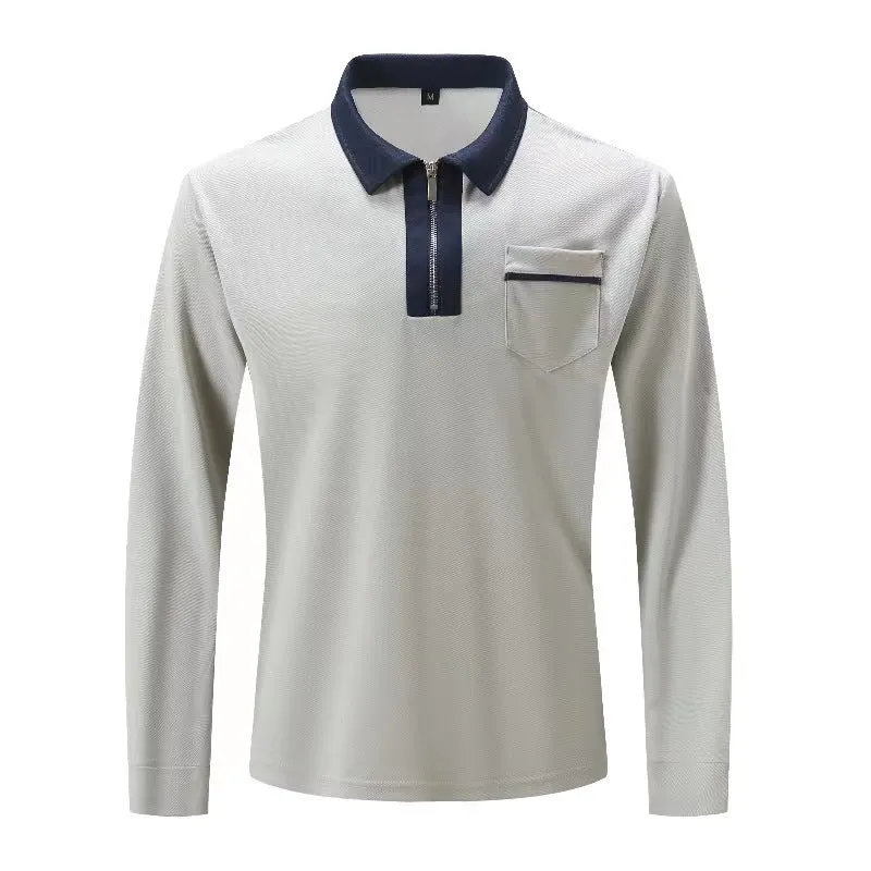 Long Sleeve sweaterLapel Fashion Slim Pocket