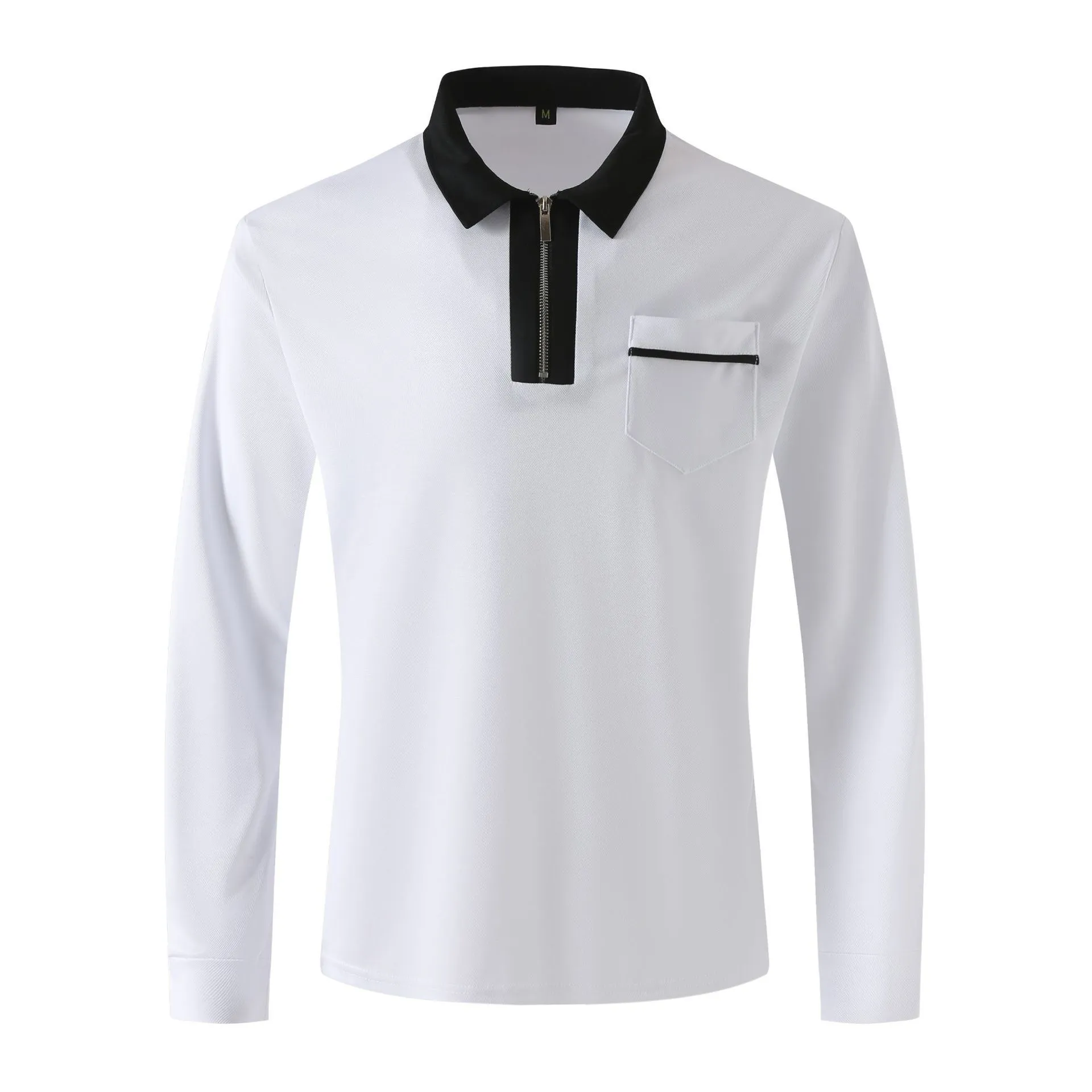 Long Sleeve sweaterLapel Fashion Slim Pocket