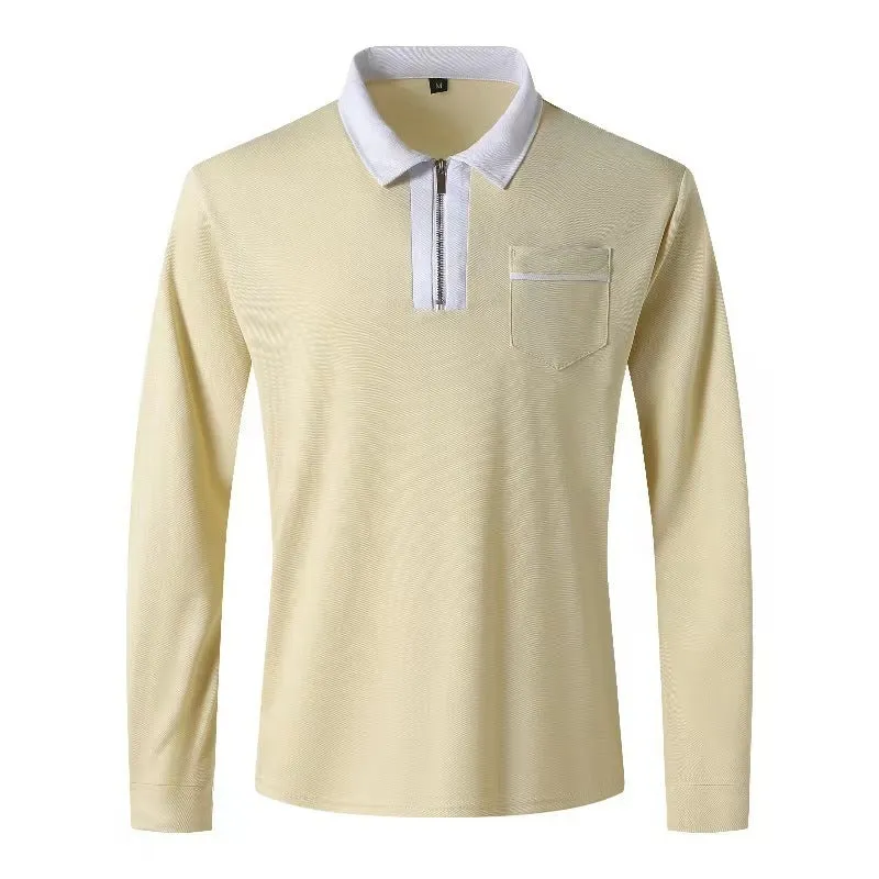 Long Sleeve sweaterLapel Fashion Slim Pocket