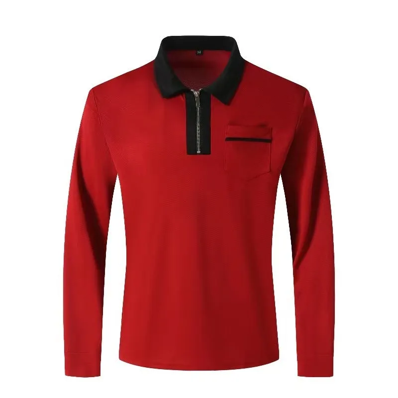Long Sleeve sweaterLapel Fashion Slim Pocket