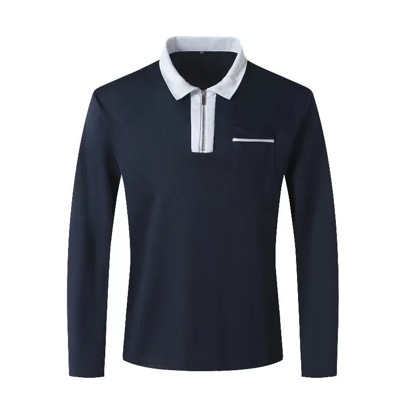 Long Sleeve sweaterLapel Fashion Slim Pocket