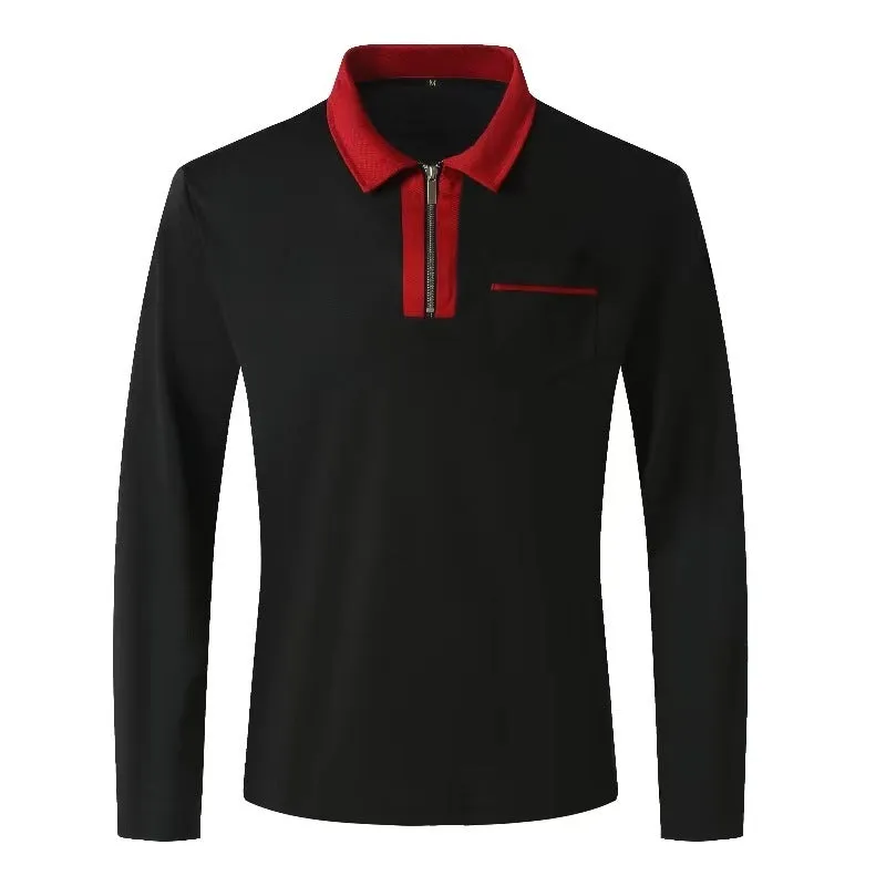 Long Sleeve sweaterLapel Fashion Slim Pocket