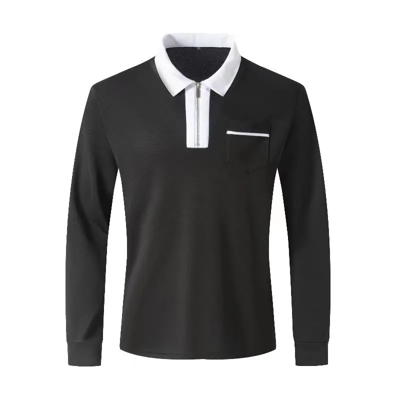 Long Sleeve sweaterLapel Fashion Slim Pocket