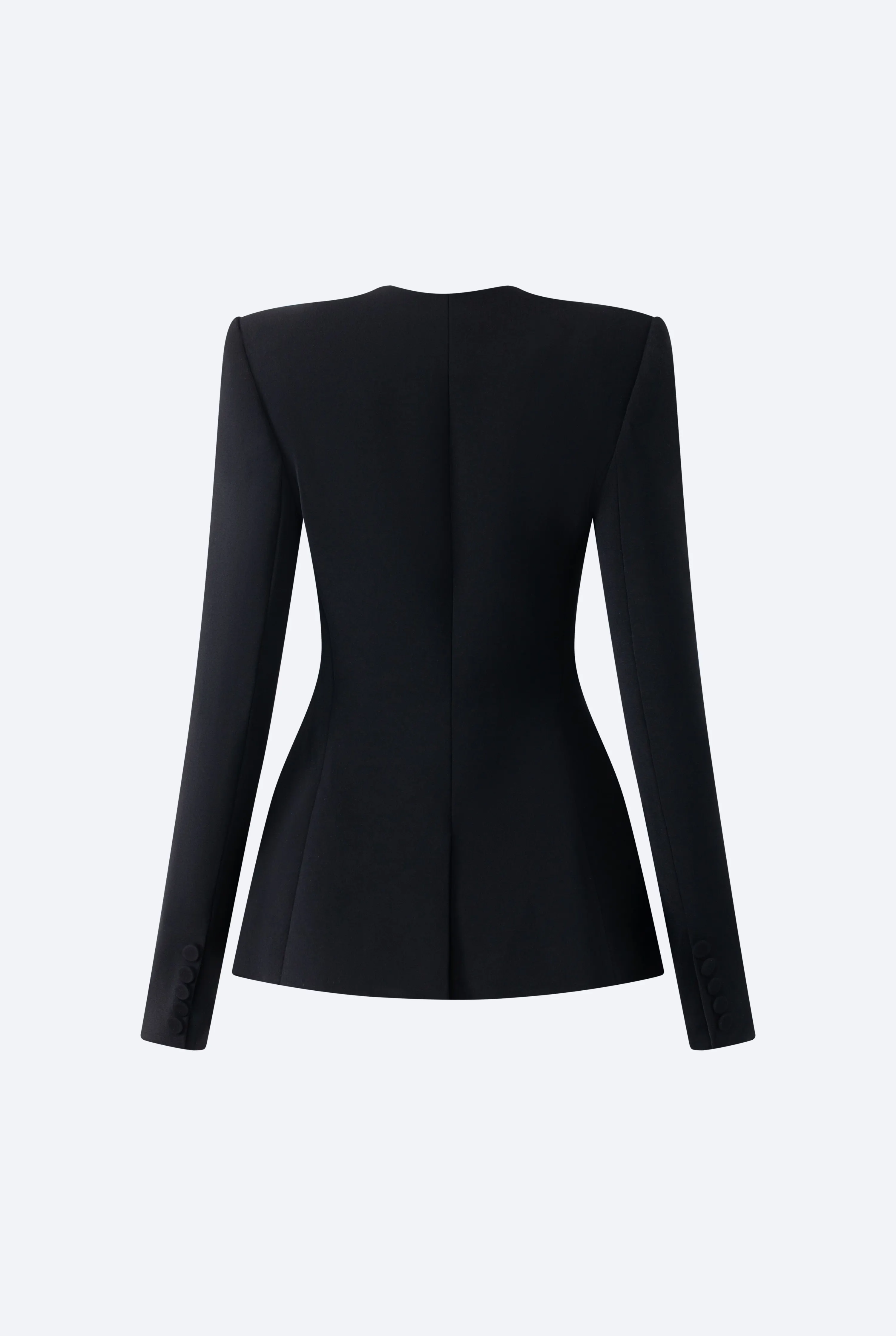 Long Sleeve Trapezoid Neckline Blazer and Flowing Skirt
