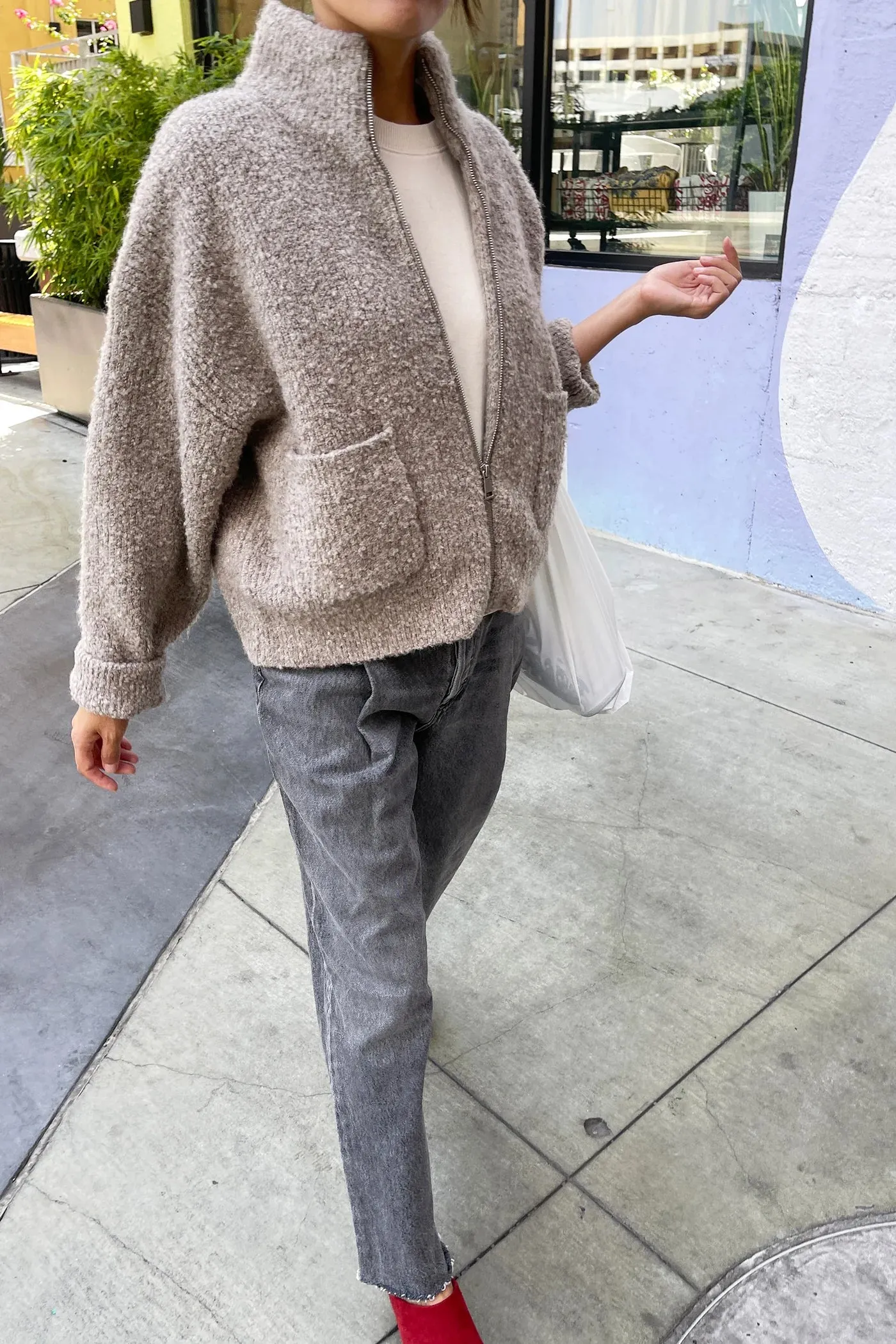 Louie Zip Jacket Cardigan | Smoke