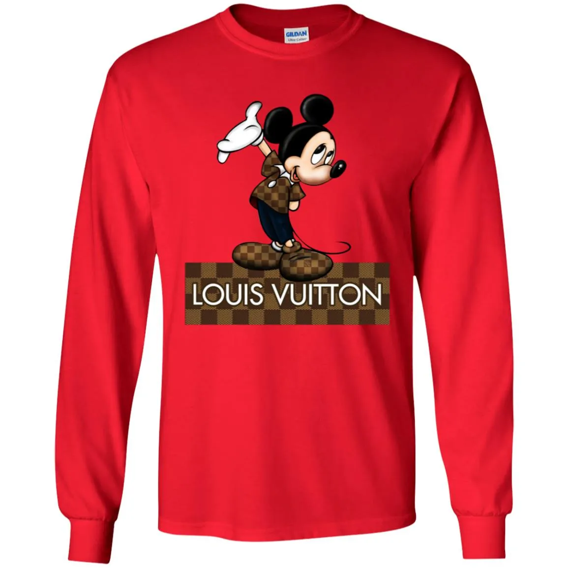 Louis Vuitton Mickey T-shirt Men Long Sleeve Shirt