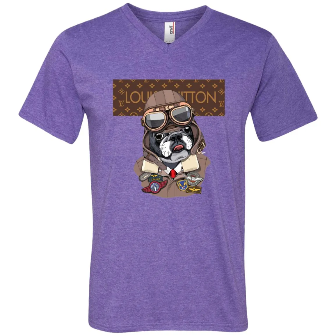 Louis Vuitton T-shirt Style Dogs T-shirt Men V-Neck T-Shirt